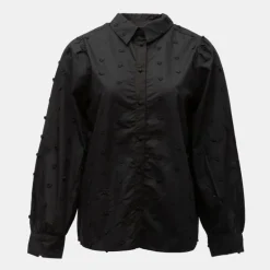 Chemisier noir claryne à motif coeurs brodés Femme DEELUXE 74