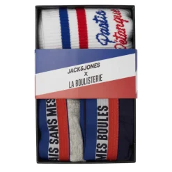 Coffret cadeau boxers/chaussettes inscription coton stretch Homme JACK & JONES