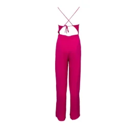 Combi-pantalon à nouer fuchsia Lisel dos nu Femme LA PETITE ETOILE