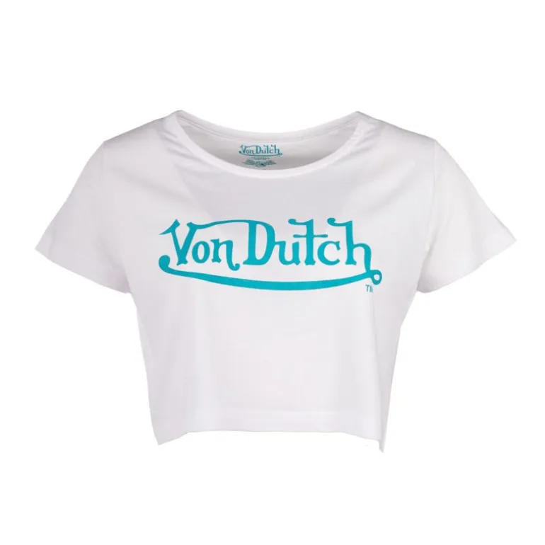 Crop top blanc logo poitrine Femme VON DUTCH