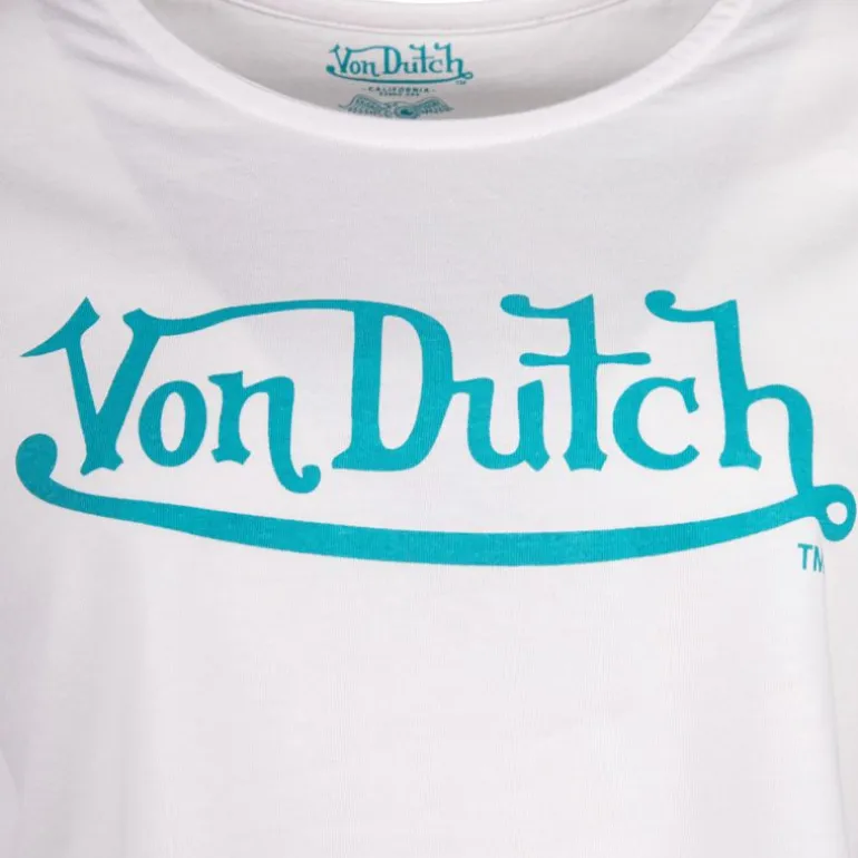 Crop top blanc logo poitrine Femme VON DUTCH