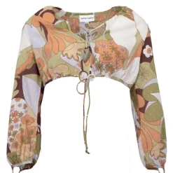 Crop top fleuri manches longues bahia Femme ANTIK BATIK