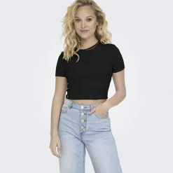 Crop top manches courtes uni Femme ONLY