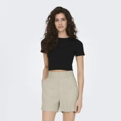 Crop top moulant manches courtes Femme JDY