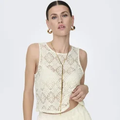 Débardeur à dentelle eva col rond regular Femme JDY