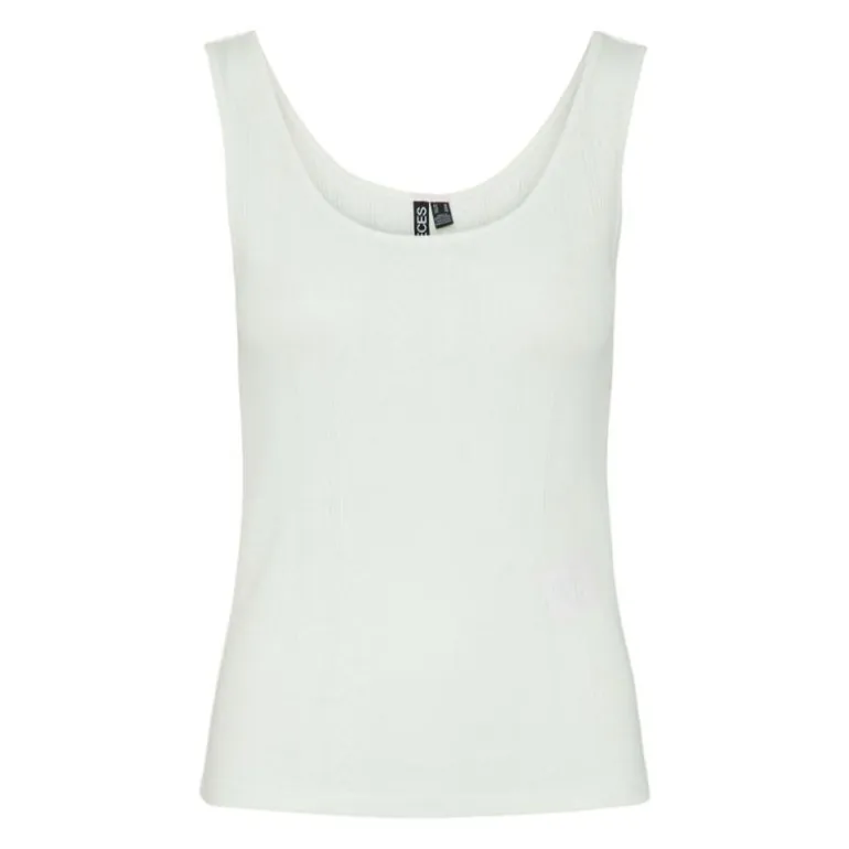 Débardeur col rond ajusté coton Femme PIECES