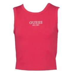 Débardeur cotelé juicy pink logo brodé Enfant GUESS