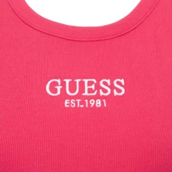 Débardeur cotelé juicy pink logo brodé Enfant GUESS