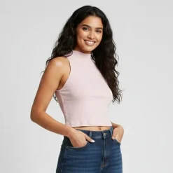 Débardeur couleur peau cotelé col cheminé Femme IMPERIAL