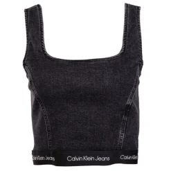 Débardeur crop top en jean gris foncé Femme CALVIN KLEIN