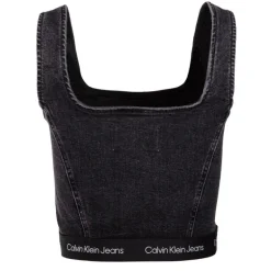 Débardeur crop top en jean gris foncé Femme CALVIN KLEIN