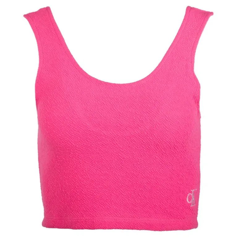 Débardeur crop top rose fushia Femme CALVIN KLEIN