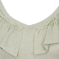 Débardeur pistache dos nu croisé à volants Femme DIXIE