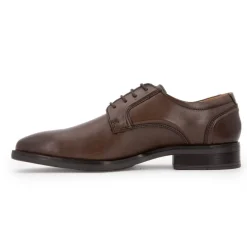 Derbies cuir lisse marron foncé à lacets fins Homme PIERRE CARDIN