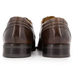 Derbies cuir lisse marron foncé à lacets fins Homme PIERRE CARDIN