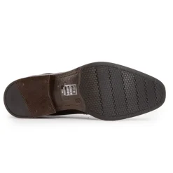 Derbies cuir lisse marron foncé à lacets fins Homme PIERRE CARDIN