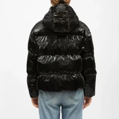 Doudoune courte à capuche noir brillant nelly Femme LA PETITE ETOILE