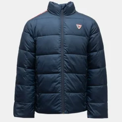 Doudoune unie avec bande colorée navy cesar col montant Homme ROSSIGNOL