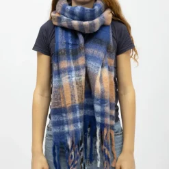 Echarpe à franges carreaux douce avec laine 40x210 cm Femme GERARD PASQUIER