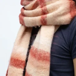 Echarpe à franges douce à carreaux assorti laine 40x210 cm Femme GERARD PASQUIER