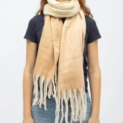 Echarpe avec franges tricolore en laine 50x200 cm Femme GERARD PASQUIER