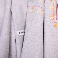 Echarpe brodé à fleurs Lindsay vert 70x180cm Mixte BURTON OF LONDON