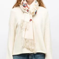 Echarpe brodée avec motif cachemire 70x185cm Femme GERARD PASQUIER