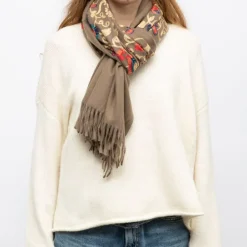 Echarpe brodée avec motif cachemire 70x185cm Femme GERARD PASQUIER