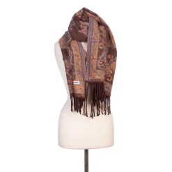 Echarpe fleurie avec pampilles tons marrons 65x180 ivy Mixte RODIER