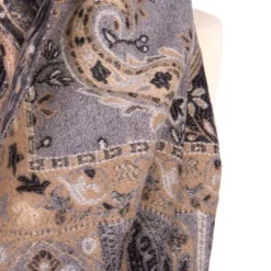 Echarpe ivy grise avec fleurs 65x180 Mixte RODIER