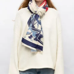 Echarpe motif tableau de fleurs 90x180cm Femme GERARD PASQUIER