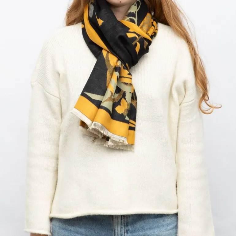 Echarpe motif tableau de fleurs 90x180cm Femme GERARD PASQUIER