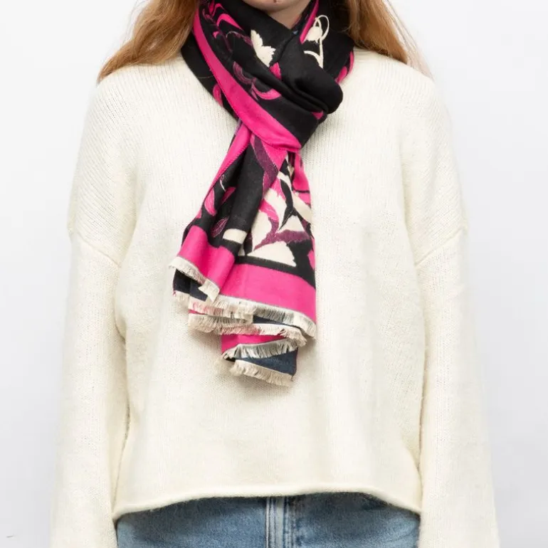 Echarpe motif tableau de fleurs 90x180cm Femme GERARD PASQUIER