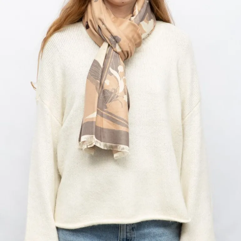 Echarpe motif tableau de fleurs 90x180cm Femme GERARD PASQUIER