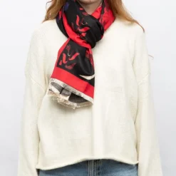 Echarpe motif tableau de fleurs 90x180cm Femme GERARD PASQUIER