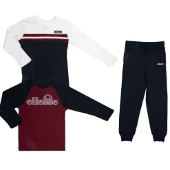 Ensemble blanc noir 2 tee shirts et pantalon de jogging Enfant ELLESSE