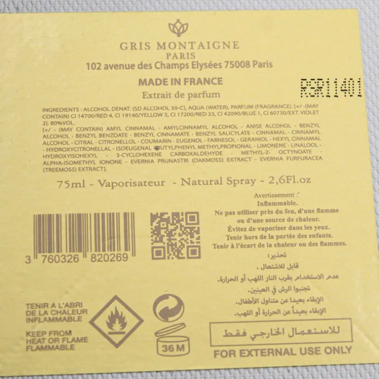 Extrait de parfum rose musqué Blanc Imperial 75 ml mixte GRIS MONTAIGNE