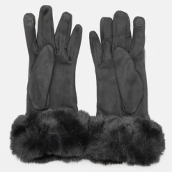 Gants bi matière avec ceinture boucle argenté Femme GERARD PASQUIER