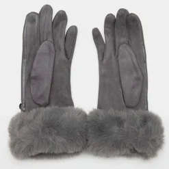 Gants bi matière avec ceinture boucle argenté Femme GERARD PASQUIER