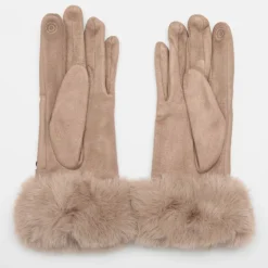 Gants bi matière avec ceinture boucle argenté Femme GERARD PASQUIER