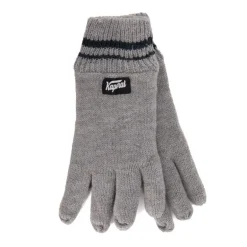 Gants en maille noir à rayures aux poignets Homme KAPORAL