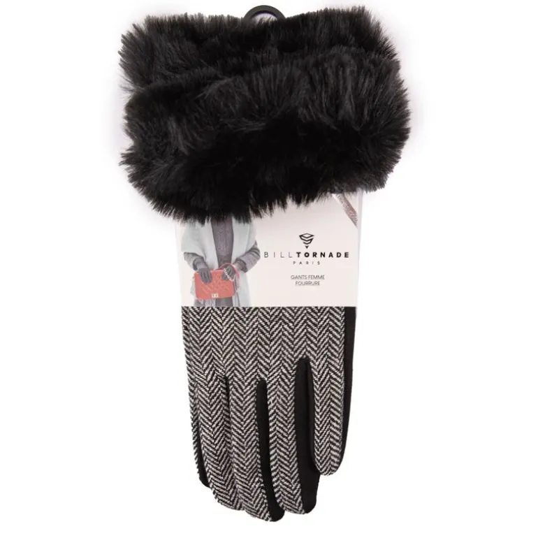 Gants fourrés motif à chevron fin Femme BILL TORNADE