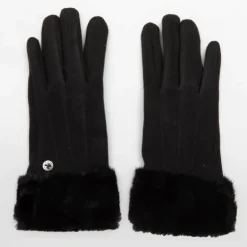 Gants maille fine fausse fourrure Femme LULU CASTAGNETTE