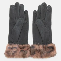 Gants tissu épais avec fausse fourrure imprimé léopard Femme GERARD PASQUIER