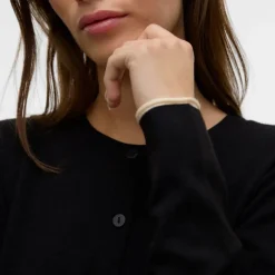 Gilet breeze col rond noir avec liseré blanc regular fit Femme VERO MODA