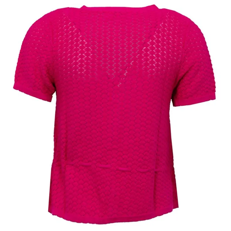 Gilet col v fuchsia manches courtes Mallory Femme LA PETITE ETOILE