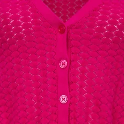 Gilet col v fuchsia manches courtes Mallory Femme LA PETITE ETOILE