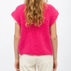 Gilet rose vibrant maille sade Femme LA PETITE ETOILE