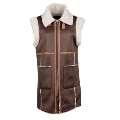 Gilet sans manche zippé effet mouton similicuir Femme OAKWOOD