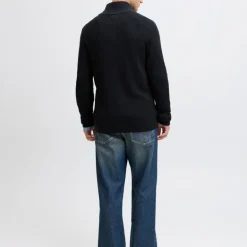 Gilet zippé en maille tricoté avec col cheminée Homme JACK & JONES